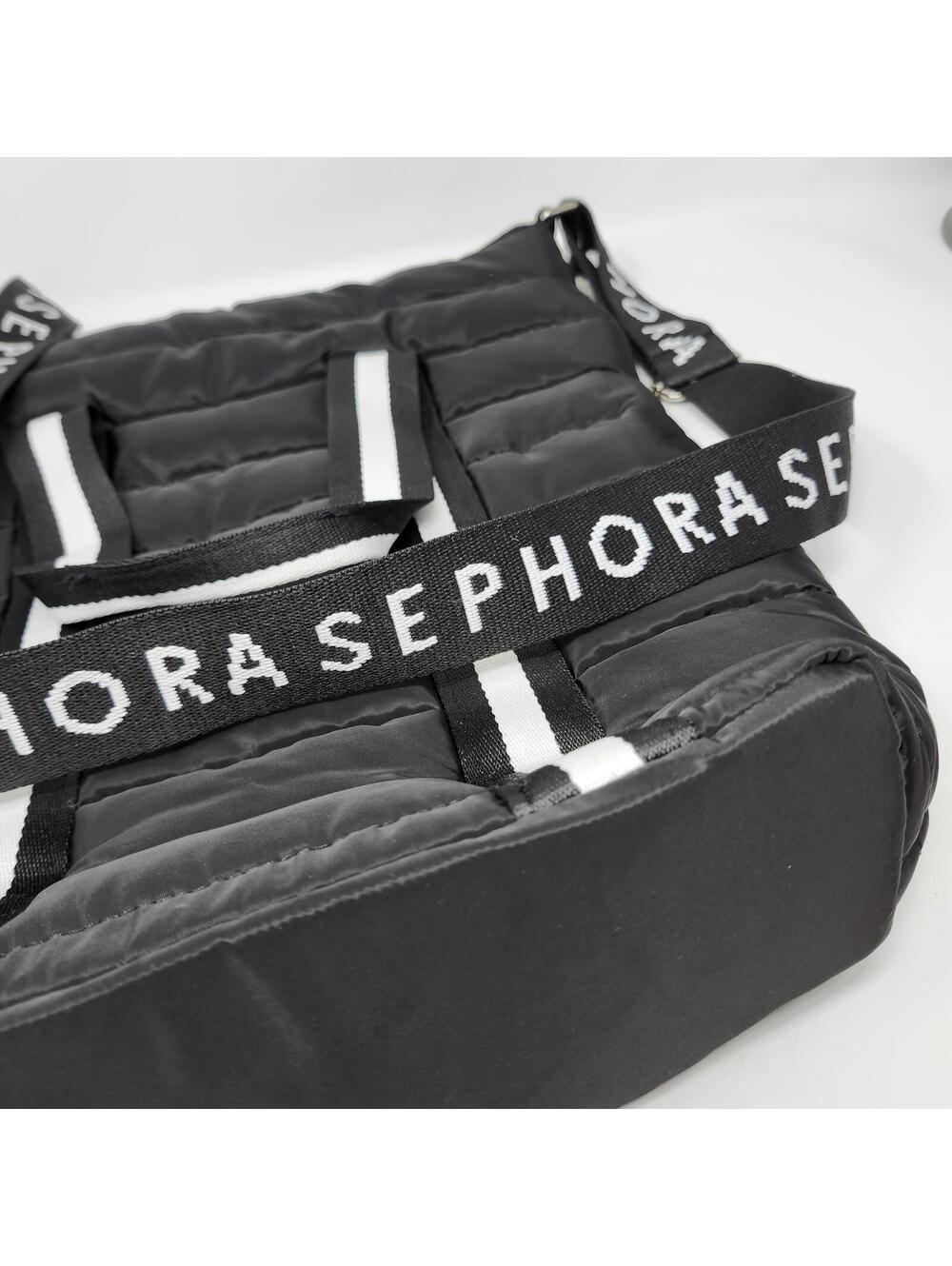 Sephora Collection Limited Edition Black Puffer Tote Bag Crossbody Shopper 11x15